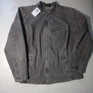 Lauren Ralph Lauren Denim Moto Jacket 18W NWT Color Concrete